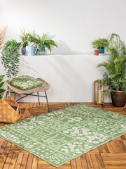 furn. Green Forage Garden Botanical Washable Outdoor/Indoor Rug - Image 1 of 3