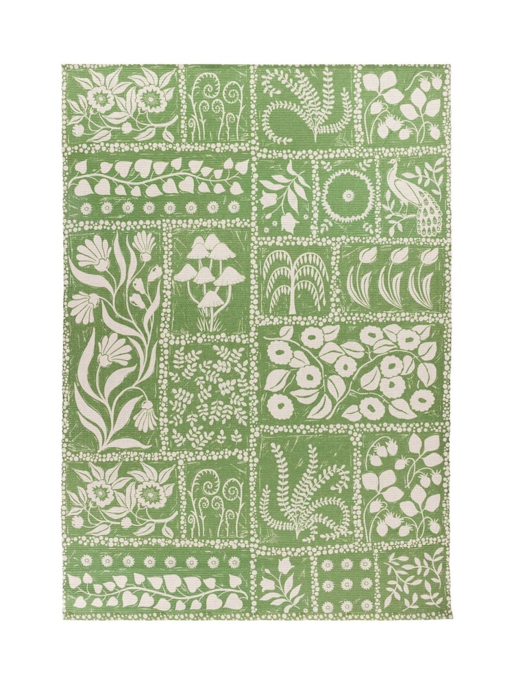 furn. Green Forage Garden Botanical Washable Outdoor/Indoor Rug - Image 2 of 3