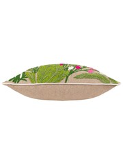 Wylder Tropics Green Sulta Jungle Scene Embroidered 100% Cotton Cushion - Image 4 of 7