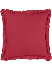 Riva Paoletti Redcurrant Kirkton Floral Tile Cotton Pleated Cushion - Image 4 of 7