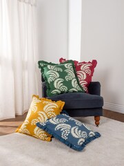 Riva Paoletti French Blue Montrose Villa Botanical Cotton Pleated Cushion - Image 2 of 7