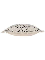 Yard Lichen Green Hara Spotted Printed Fringed 100% Cotton Cushion - Image 5 of 7