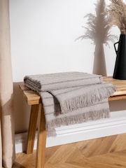 furn. Griege Hazie Hazie Linear Woven Fringed Throw - Image 1 of 4