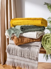 furn. Griege Hazie Hazie Linear Woven Fringed Throw - Image 2 of 4