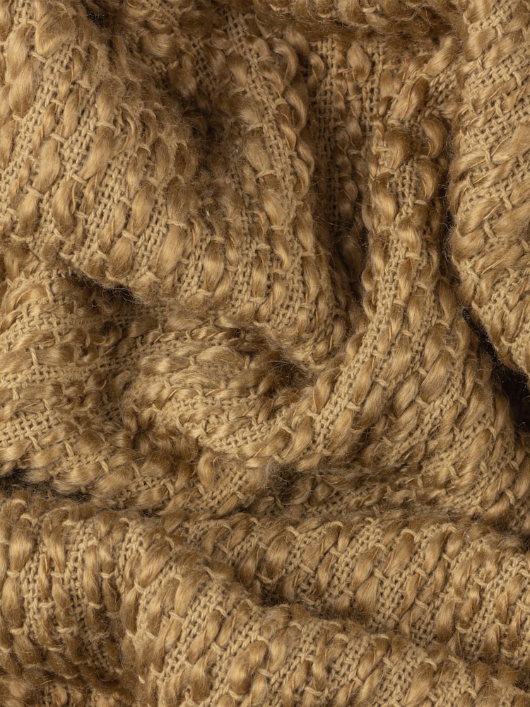 HÖEM Olive Green Morni Woven Yarn Fringed Throw - Image 2 of 2
