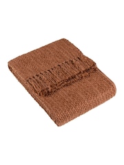 HÖEM Hazel Brown Morni Woven Yarn Fringed Throw - Image 1 of 2