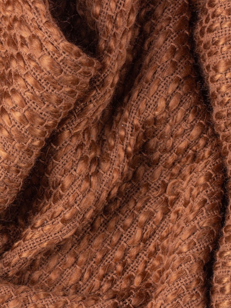 HÖEM Hazel Brown Morni Woven Yarn Fringed Throw - Image 2 of 2