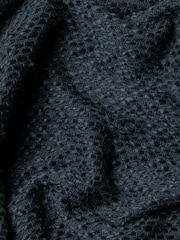 HÖEM Dusk Blue Morni Woven Yarn Fringed Throw - Image 2 of 2