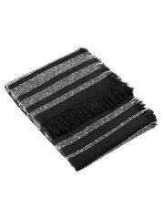HÖEM Noir Black Jour Linear Woven Fringed Throw - Image 1 of 2