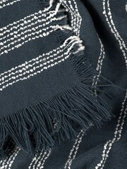 HÖEM Dusk Blue Jour Linear Woven Fringed Throw - Image 2 of 2