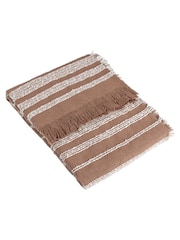 HÖEM Baked Clay Jour Linear Woven Fringed Throw - Image 3 of 4
