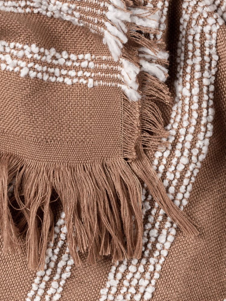 HÖEM Baked Clay Jour Linear Woven Fringed Throw - Image 4 of 4