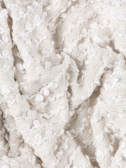 HÖEM Natural Beige Avro Linear Boucle Yarn Fringed Throw - Image 4 of 4