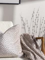 HÖEM Feather Grey Avro Linear Boucle Yarn Fringed Throw - Image 2 of 5