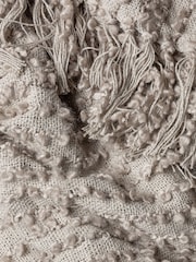 HÖEM Feather Grey Avro Linear Boucle Yarn Fringed Throw - Image 4 of 5
