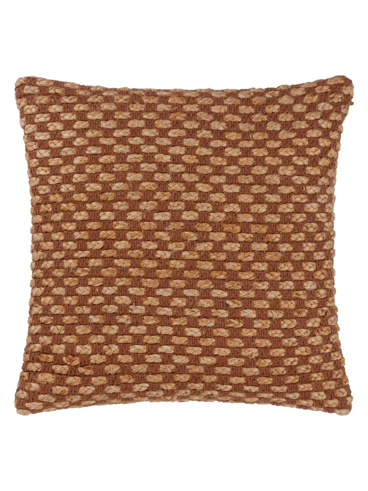 Yard Pecan Brown Pecan Brown Wikka Cotton Jute Woven Cushion - Image 3 of 7