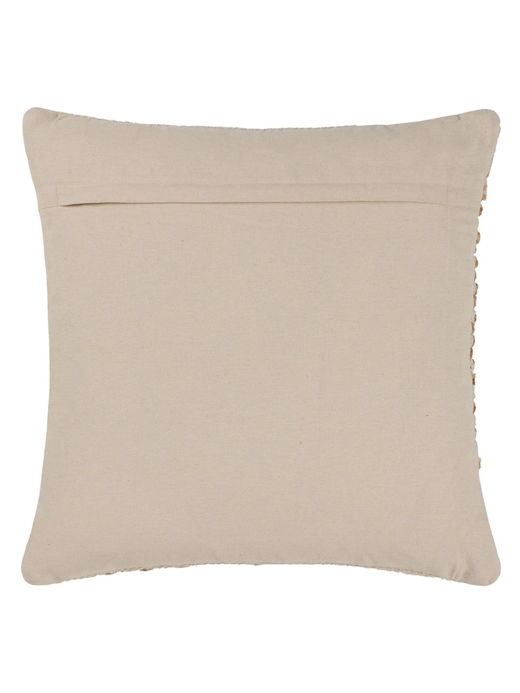 Yard Natural Beige Pecan Brown Wikka Cotton Jute Woven Cushion - Image 4 of 7