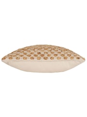 Yard Natural Beige Pecan Brown Wikka Cotton Jute Woven Cushion - Image 5 of 7