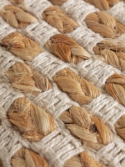 Yard Natural Beige Pecan Brown Wikka Cotton Jute Woven Cushion - Image 6 of 7