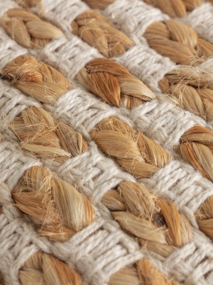 Yard Natural Beige Pecan Brown Wikka Cotton Jute Woven Cushion - Image 6 of 7