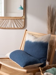 Furn Ink Blue Mizu Dip Dye 100% Cotton Square Cushion - Image 1 of 5