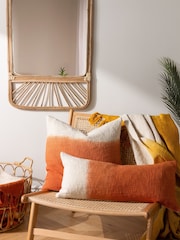 Furn Amber Orange Mizu Dip Dye 100% Cotton Square Cushion - Image 1 of 6