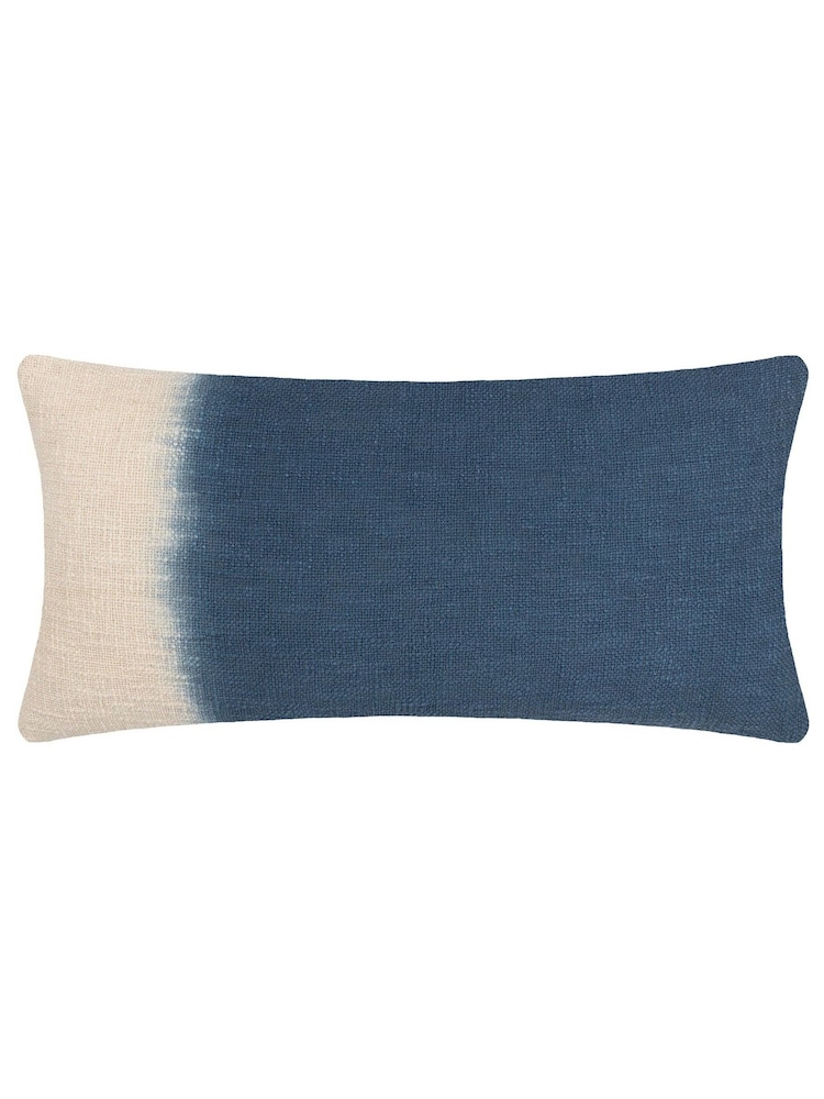 Furn Ink Blue Mizu Dip Dye 100% Cotton Rectangular Cushion - Image 2 of 6