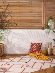 furn. Red Inka Geometric Washable Outdoor/Indoor Rug - Image 1 of 3
