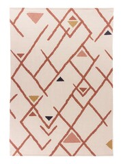 furn. Red Inka Geometric Washable Outdoor/Indoor Rug - Image 2 of 3
