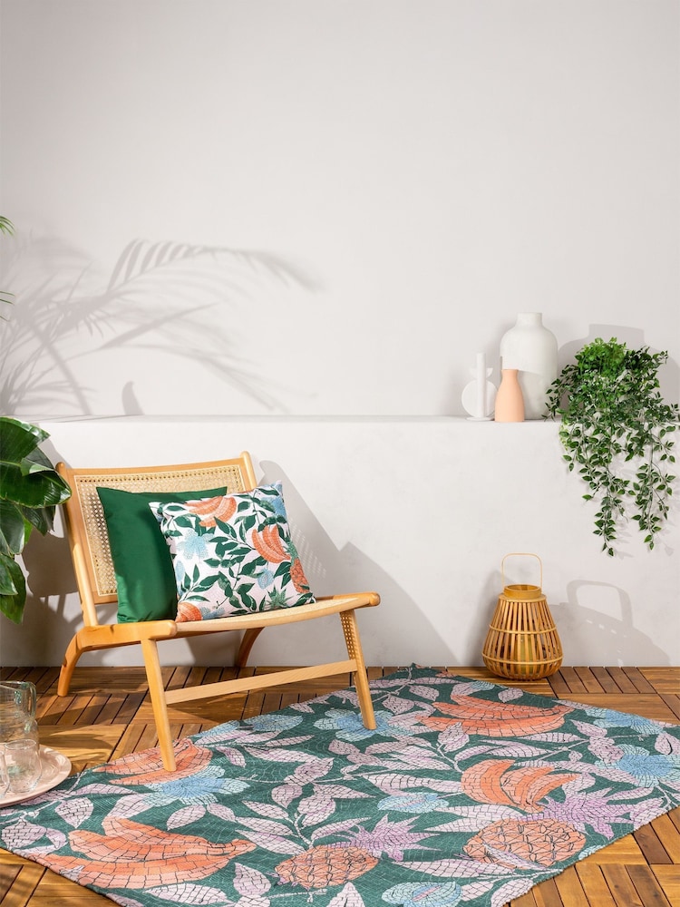 furn. Green Cypressa Mosaic Tile Washable Outdoor/Indoor Rug - Image 1 of 3