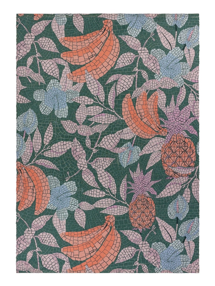 furn. Green Cypressa Mosaic Tile Washable Outdoor/Indoor Rug - Image 2 of 3