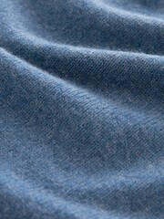Blue Premium 100% Lambswool Asymmetric Neck Jumper - Image 6 of 6