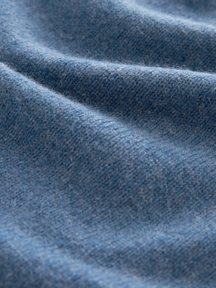 Blue Premium 100% Lambswool Asymmetric Neck Jumper - Image 6 of 6