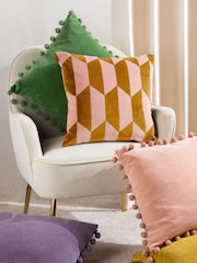 furn. Kalho Geometric Cotton Velvet Cushion - Imagem 1 de 6