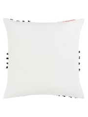 heya home Pink/Jade Green Elmer Art Deco Cotton Tufted 100% Cotton Cushion - Image 4 of 7