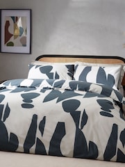 HÖEM Dusk Blue Dusk Blue Meta Art Deco Cotton Rich Duvet Cover and Pillowcase Set - Image 2 of 4