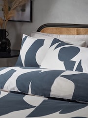 HÖEM Dusk Blue Dusk Blue Meta Art Deco Cotton Rich Duvet Cover and Pillowcase Set - Image 3 of 4