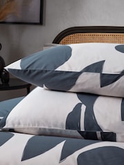 HÖEM Dusk Blue Dusk Blue Meta Art Deco Cotton Rich Duvet Cover and Pillowcase Set - Image 4 of 4