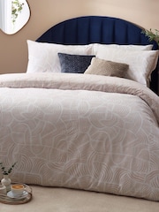 HÖEM Shell Shell Natural Dunes Geometric Reversible Duvet Cover and Pillowcase Set - Image 1 of 4