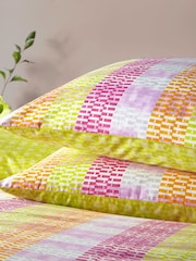 furn. Purple Neola Geometric Neon Reversible Duvet Cover and Pillowcase Set - Image 4 of 4