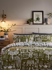 furn. Green Frida Rejuvenate Nature Reversible Duvet Cover and Pillowcase Set - Image 2 of 5