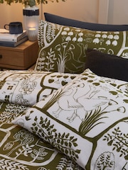 furn. Green Frida Rejuvenate Nature Reversible Duvet Cover and Pillowcase Set - Image 3 of 5