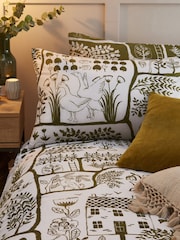 furn. Green Frida Rejuvenate Nature Reversible Duvet Cover and Pillowcase Set - Image 4 of 5