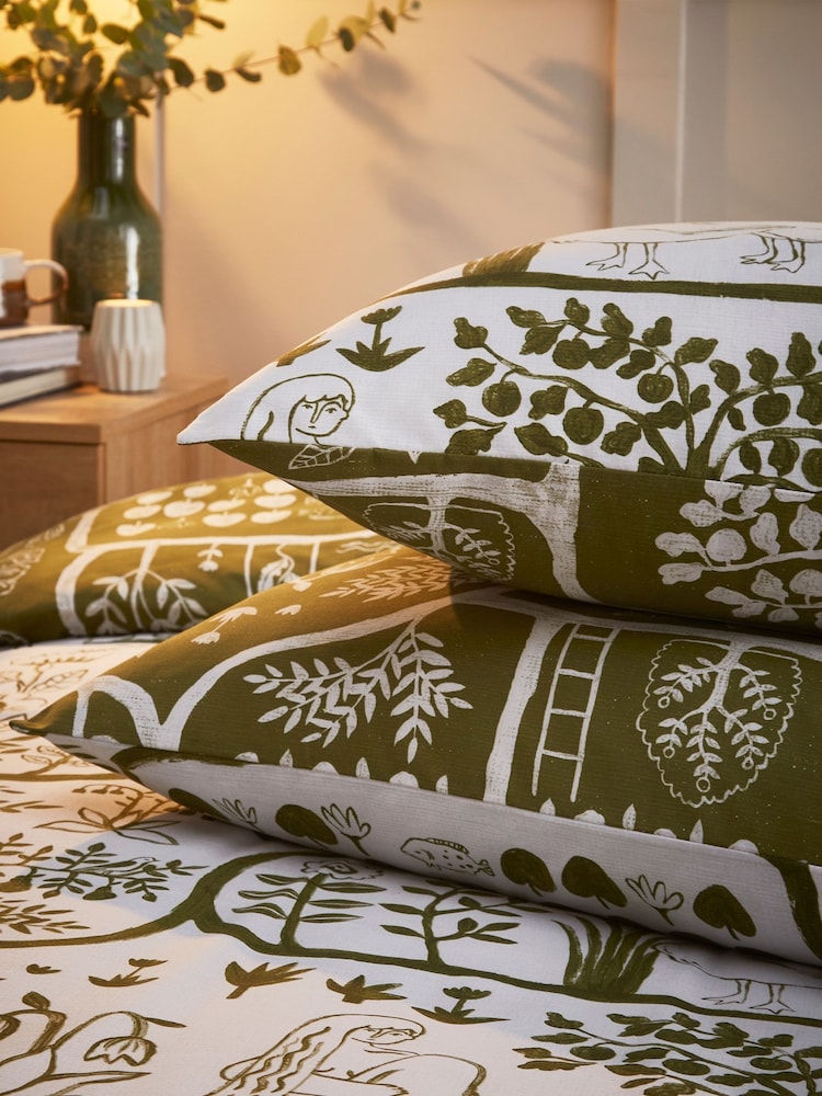 furn. Green Frida Rejuvenate Nature Reversible Duvet Cover and Pillowcase Set - Image 5 of 5
