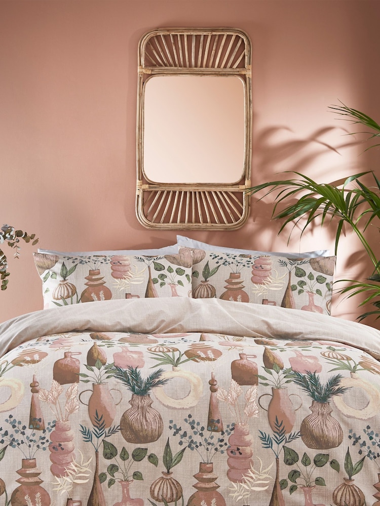 furn. Natural Earthen Tranquil Reversible Duvet Cover and Pillowcase Set - Image 1 of 3