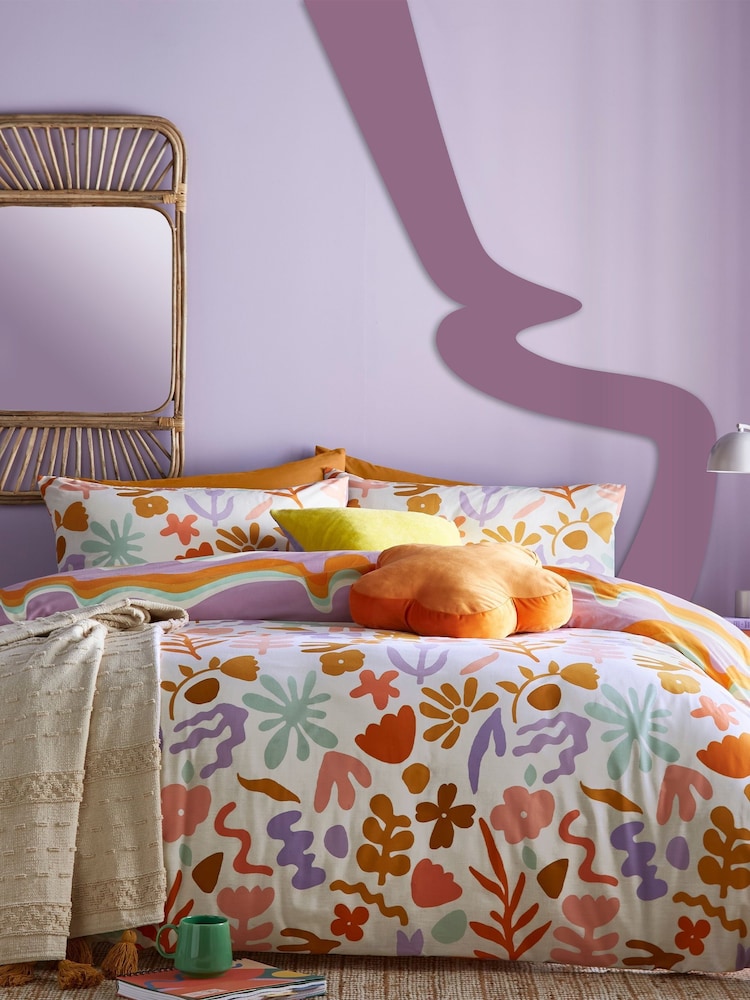 furn. Pink Amelie Floral Reversible Duvet Cover and Pillowcase Set - Image 1 of 4 furn. Pink Amelie Floral Reversible Duvet Cover and Pillowcase Set - Image 1 of 4