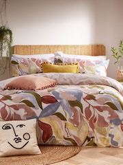 furn. Plaster Pink Amarosa Abstract Floral Reversible Duvet Cover and Pillowcase Set - Image 1 of 3