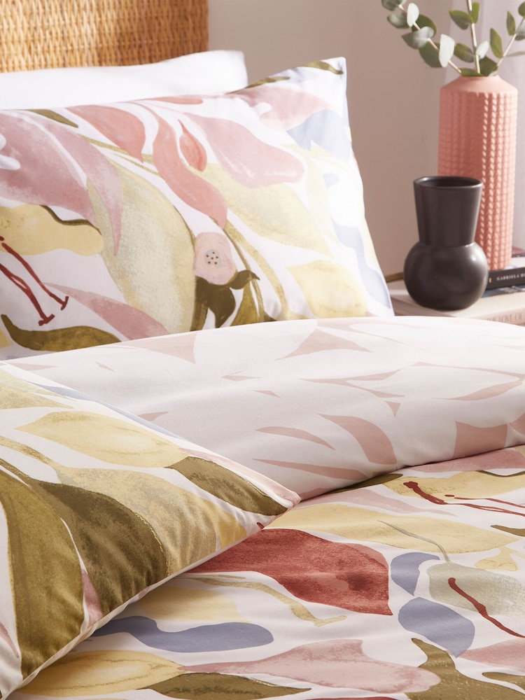 furn. Plaster Pink Amarosa Abstract Floral Reversible Duvet Cover and Pillowcase Set - Image 2 of 3