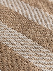 Yard Natural Beige Strata Stripe Cotton Jute Woven Cushion - Image 5 of 6