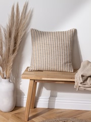 Yard Organik Stripe Cotton Jute Woven Cushion - Imagem 1 de 7